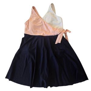 ZAFUL Womens One Piece Swimdress Swimsuit V Neck Side Skirt Bathing Suit Size 8